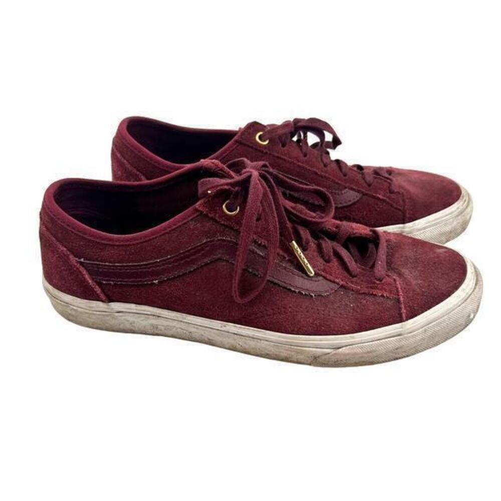 Vans Old Skool Suede Maroon Low Top Skate Shoes Sneakers Lace Up Women 8 Men 6.5
